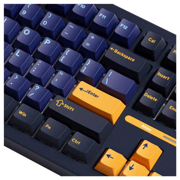 Yazılım ve oyun için tasarlanmış mavi ve sarı renkli klavye tuşları, yüksek performans ve dayanıklılık sağlar. Ergonomik tasarımıyla kullanıcıların konforunu artırır, hızlı ve hassas tuşlama imkanı su.