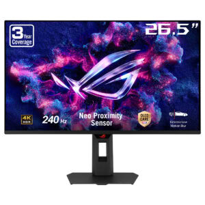 Yüksek çözünürlüklü 26.5 inç oyun monitörü, 240Hz yenileme hızı ve 4K HDR desteği ile üstün görsel deneyim sağlar. Neo Proximity Sensör ve OLED CARE teknolojisi ile gelişmiş görüntü kalitesi ve düşük.