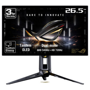 Asus Rog Swift Oled Pg27aqwp G Edition 20 Yil 26 5 Inc 720 Hd 540hz 2k Qhd Dual Mode 0 02ms Adaptive Sync Tandem Woled Pivot Gaming Monitor Fc1