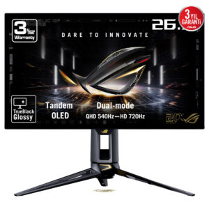 Asus Rog Swift Oled Pg27aqwp G Edition 20 Yil 26 5 Inc 720 Hd 540hz 2k Qhd Dual Mode 0 02ms Adaptive Sync Tandem Woled Pivot Gaming Monitor Fc2