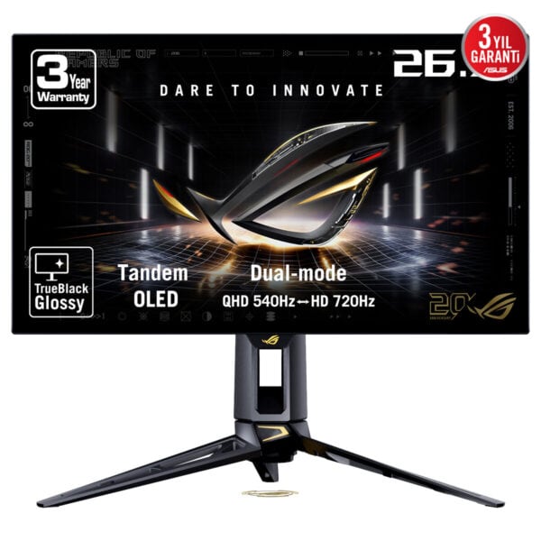 Asus Rog Swift Oled Pg27aqwp G Edition 20 Yil 26 5 Inc 720 Hd 540hz 2k Qhd Dual Mode 0 02ms Adaptive Sync Tandem Woled Pivot Gaming Monitor Fc2
