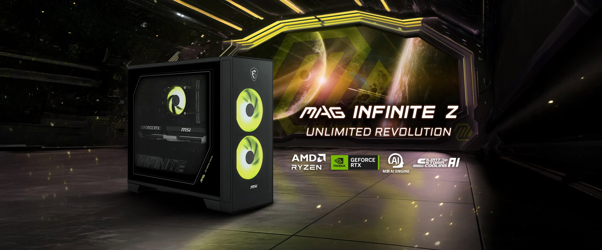 MSI Infinite Z yüksek performanslı oyun bilgisayarı, AMD Ryzen işlemci ve NVIDIA GeForce ekran kartı ile güçlü oyun deneyimi sunar.