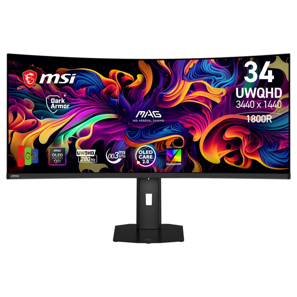 Msi Mag 341cqp Qd Oled X28 34 18 Inc 280hz 0 03ms Uwqhd Adaptive Sync Kavisli Gaming Monitor Fc1
