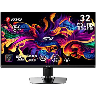 MSI MPG 322UR QD-OLED X24 31.5 inç 240Hz 0.03ms 4K UHD Adaptive Sync Pivot Gaming Monitör h1