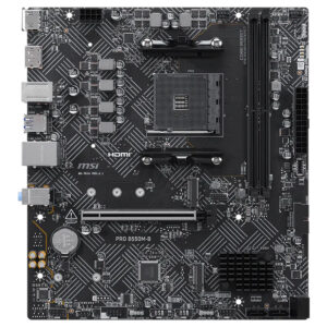 MSI B550M PRO anakart, oyun ve yüksek performanslı bilgisayarlar için ideal, gelişmiş bağlantı seçenekleri ve dayanıklı tasarımıyla dikkat çekiyor.