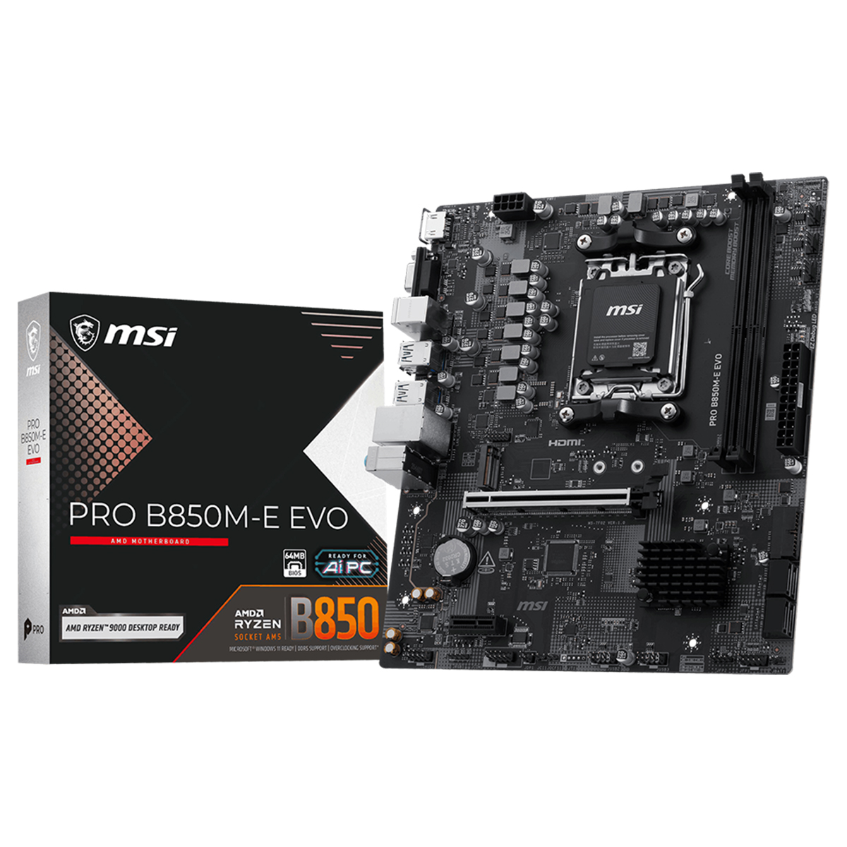 Msi Pro B850m E Evo 8200mhz Oc Ddr5 Soket Am5 M 2 Hdmi Vga Matx Anakart 1
