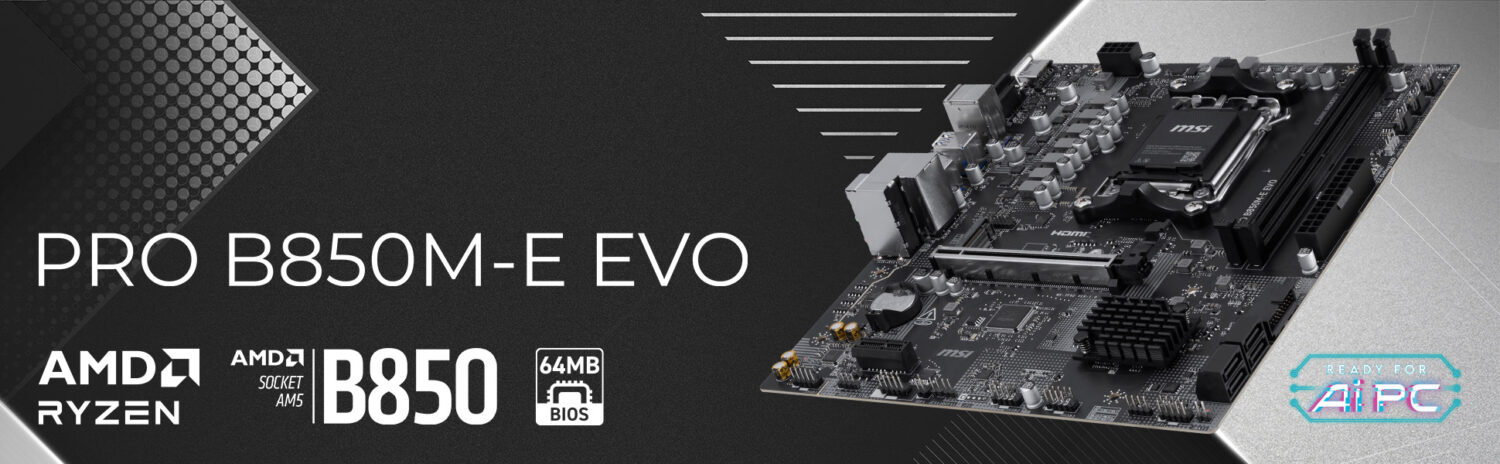 MSI PRO B850M-E EVO 8200MHz (OC) DDR5 Soket AM5 M.2 HDMI VGA mATX Anakart h1