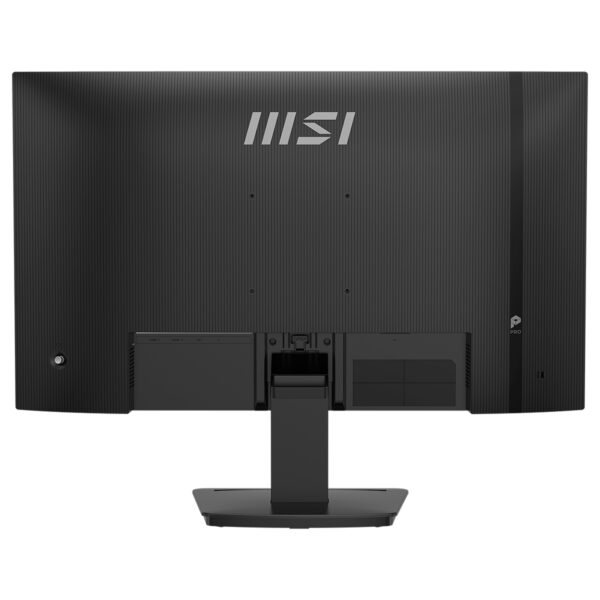 Yüksek çözünürlüklü MSI oyun monitörü arka görünüm, profesyonel ve yüksek performanslı oyun deneyimi için tasarlanmış, dayanıklı ve şık tasarıma sahip.