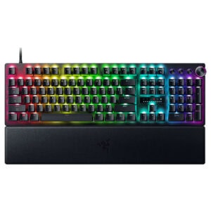 Razer Huntsman V3 Pro RGB mekanik gaming klavye, renkli aydınlatma ve gelişmiş anahtar teknolojisi ile yüksek performans sağlar.