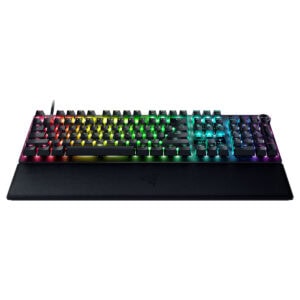 Razer Huntsman V3 Pro 8KHz Analog Optical Switch Gen-2 RGB mekanik gaming klavye, renkli aydınlatma ve yüksek performanslı tuşlar ile dikkat çekiyor.