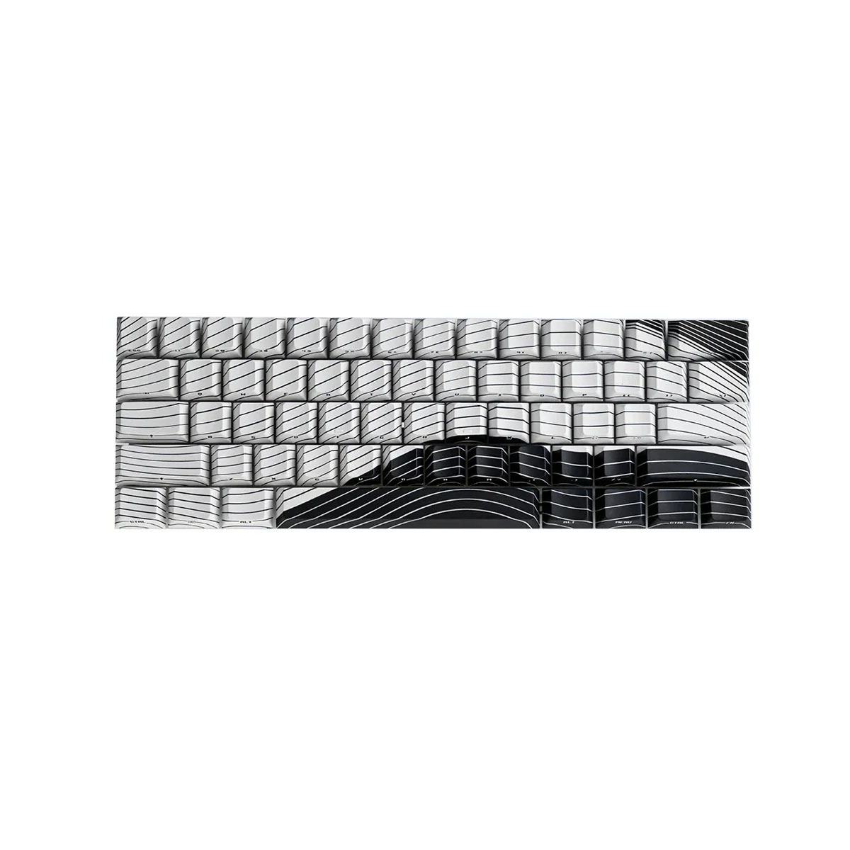 Wooting Manyetik Waves Ansi Black & White Edition Pbt 61 Adet Keycap Seti 1