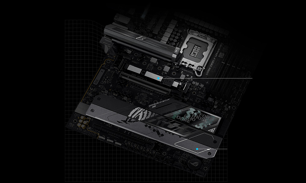 ROG Strix Z890-F Gaming WiFi ASUS ROG Strix Z890-F Gaming WiFi 8600MHz (OC) DDR5 Soket LGA1851 M.2 HDMI DP ATX Anakart h11