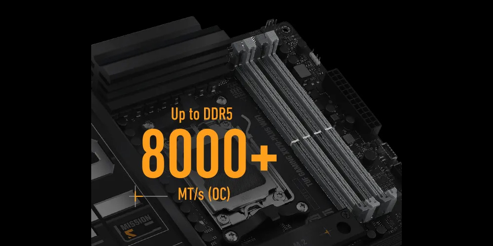 TUF GAMING X870-PLUS WIFI ASUS TUF Gaming X870-PLUS WiFi 8000MHz(OC) DDR5 Soket AM5 M.2 HDMI ATX Anakart h11