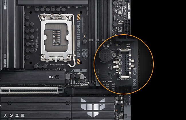 TUF GAMING B860M-PLUS ASUS TUF Gaming B860M-PLUS 8800MHz (OC) DDR5 Soket LGA1851 M.2 HDMI DP mATX Anakart h12
