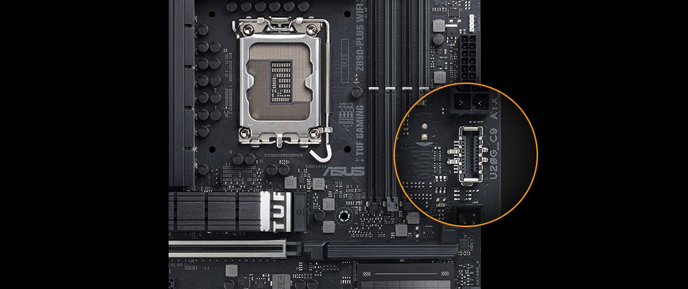 TUF Gaming Z890-Plus WiFi ASUS TUF Gaming Z890-Plus WiFi 9066MHz (OC) DDR5 Soket LGA1851 M.2 HDMI DP ATX Anakart h14