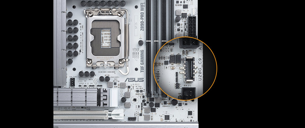 TUF Gaming Z890-Pro WiFi ASUS TUF Gaming Z890-Pro WiFi 9066MHz (OC) DDR5 Soket LGA1851 M.2 HDMI DP ATX Anakart h14