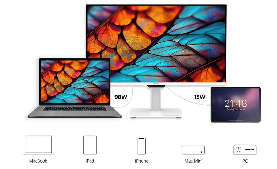 MSI PRO MAX 271UPXW12G 26.5 inç 120Hz 0.03ms 4K UHD Adaptive Sync QD-OLED Pivot Monitör h15