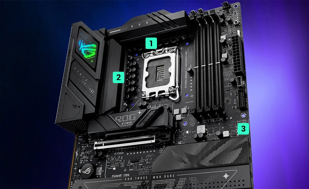 ASUS ROG Strix B860-F Gaming WiFi 9066MHz (OC) DDR5 Soket LGA1851 M.2 HDMI DP Thunderbolt ATX Anakart h14