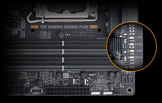 TUF GAMING B860M-PLUS ASUS TUF Gaming B860M-PLUS 8800MHz (OC) DDR5 Soket LGA1851 M.2 HDMI DP mATX Anakart h16