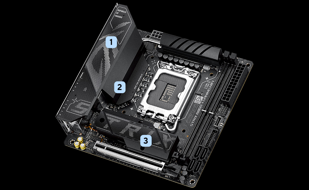 ASUS ROG Strix B860-I Gaming WiFi 9066MHz (OC) DDR5 Soket LGA1851 M.2 HDMI DP Thunderbolt Mini-ITX Anakart h17