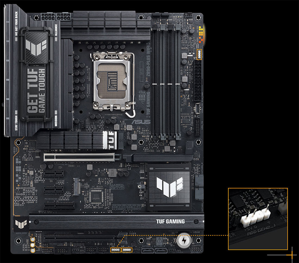 TUF Gaming Z890-Plus WiFi ASUS TUF Gaming Z890-Plus WiFi 9066MHz (OC) DDR5 Soket LGA1851 M.2 HDMI DP ATX Anakart h18