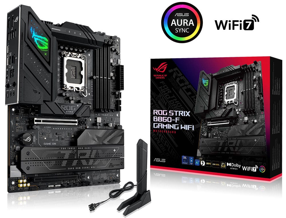 ASUS ROG Strix B860-F Gaming WiFi 9066MHz (OC) DDR5 Soket LGA1851 M.2 HDMI DP Thunderbolt ATX Anakart h1