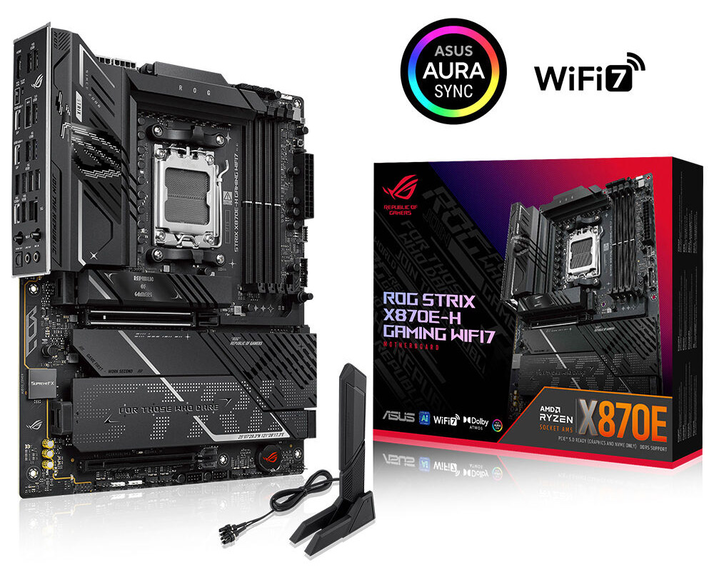ROG STRIX X870E-H GAMING WIFI7 ASUS ROG Strix X870E-H GAMING WIFI7 8000MHz (OC) DDR5 Soket AM5 M.2 HDMI ATX Anakart h1