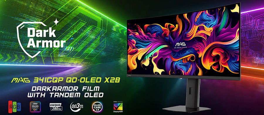 MSI MAG 341CQP QD-OLED X28 34.18 inç 280Hz 0.03ms UWQHD Adaptive Sync Kavisli Gaming Monitör h2