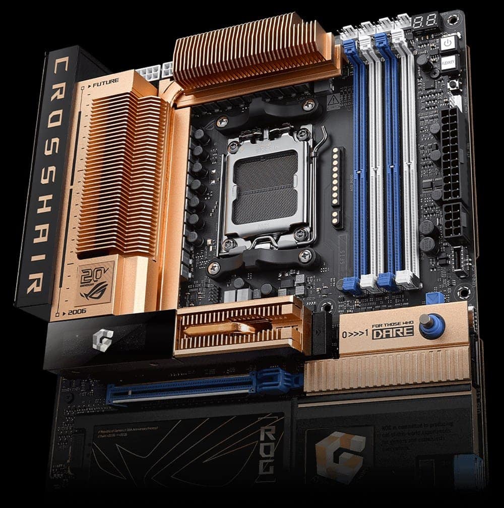 ASUS ROG CROSSHAIR 2006 9600MHz (OC) DDR5 Soket AM5 M.2 HDMI USB4 ATX Anakart h20