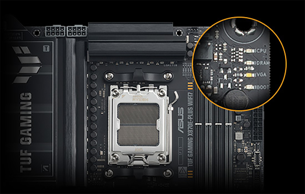 TUF GAMING X870E-PLUS WIFI7 ASUS TUF GAMING X870E-PLUS WIFI7 8000MHz (OC) DDR5 Soket AM5 M.2 HDMI ATX Anakart h24
