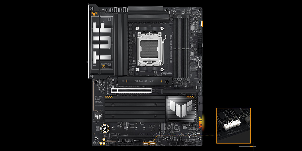 TUF GAMING X870-PLUS WIFI ASUS TUF Gaming X870-PLUS WiFi 8000MHz(OC) DDR5 Soket AM5 M.2 HDMI ATX Anakart h26