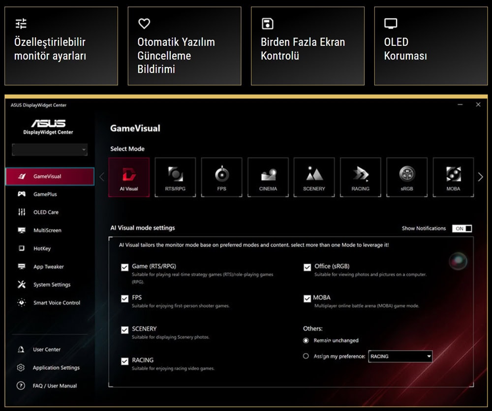 PG27AQWP-G ASUS ROG Swift OLED PG27AQWP-G EDITION 20. Yıl 26.5 inç 720 HD - 540Hz 2K QHD Dual-Mode 0.02ms Adaptive Sync Tandem WOLED Pivot Gaming Monitör h27