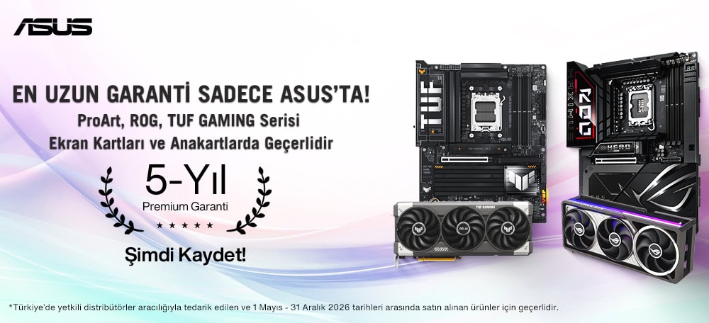 ProArt Anakart ve Monitörlerde 5 Yıl Premium Garanti Kampanyası