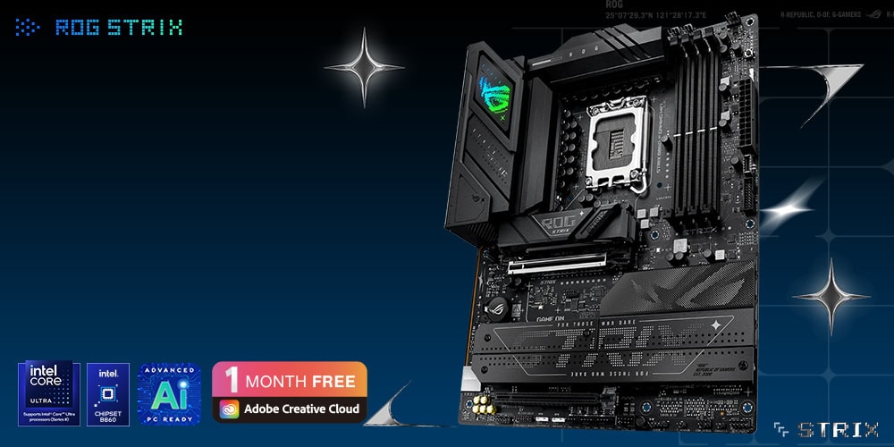 ASUS ROG Strix B860-F Gaming WiFi 9066MHz (OC) DDR5 Soket LGA1851 M.2 HDMI DP Thunderbolt ATX Anakart h2