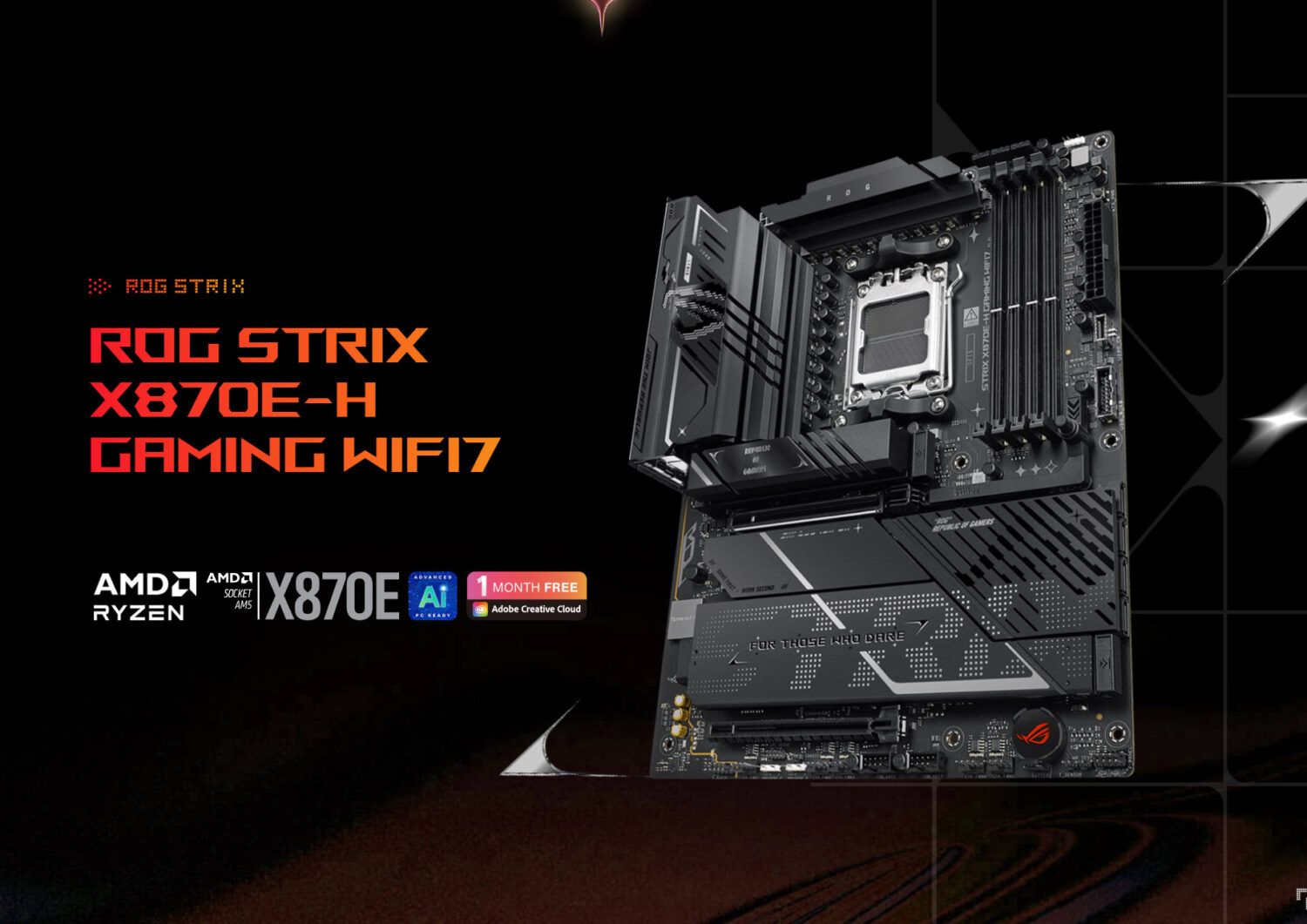 ROG STRIX X870E-H GAMING WIFI7 ASUS ROG Strix X870E-H GAMING WIFI7 8000MHz (OC) DDR5 Soket AM5 M.2 HDMI ATX Anakart h2