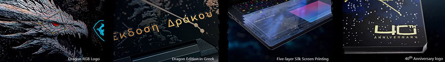 MSI TITAN 18 HX Dragon Edition dizüstü bilgisayarın yüksek çözünürlüklü ekranı ve tasarımı detaylarıyla gösteriliyor.