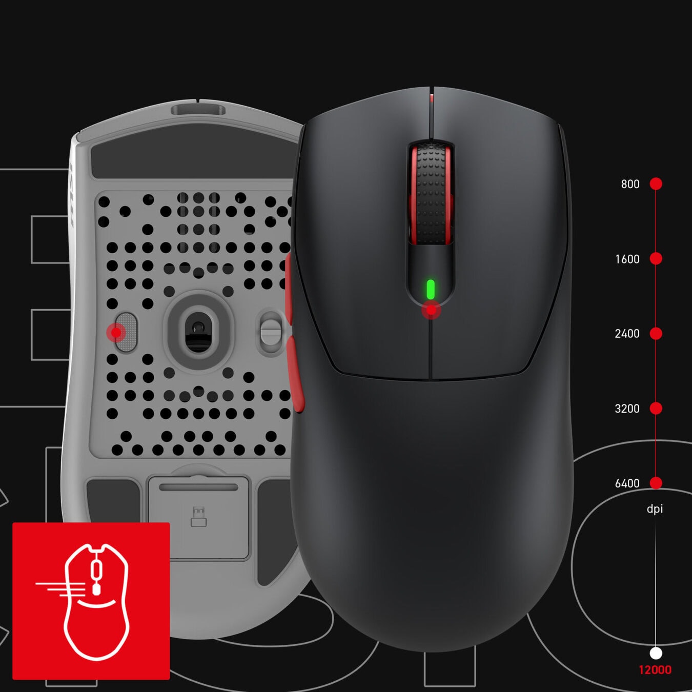 MSI FORGE GM340 WIRELESS Violet DPI durum göstergesi