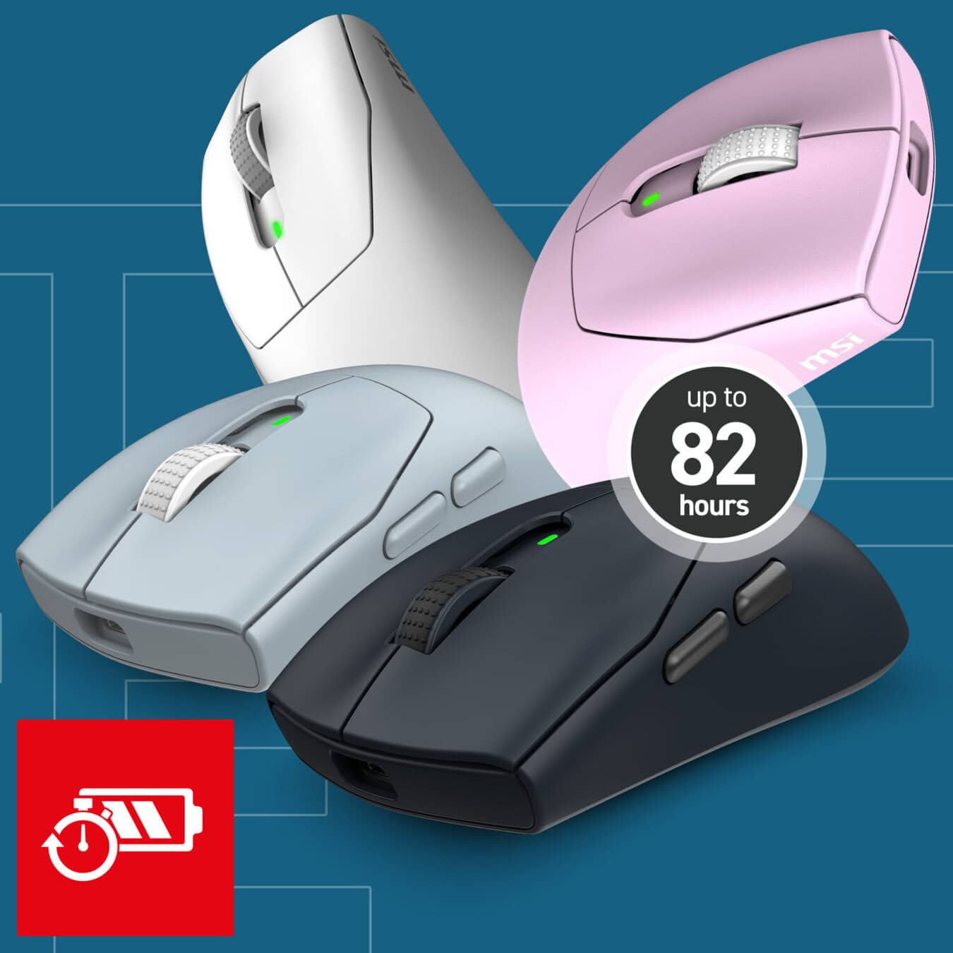 MSI FORGE GM340 WIRELESS Navy batarya kapasitesi