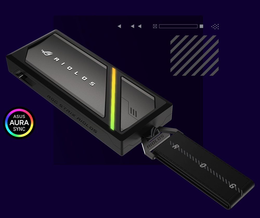 ROG STRIX AIOLOS/BLK/G/AS ASUS ROG Strix Aiolos M.2 NVMe Harici SSD Kutusu H8