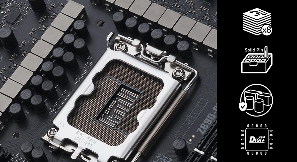 TUF Gaming Z890-Plus WiFi ASUS TUF Gaming Z890-Plus WiFi 9066MHz (OC) DDR5 Soket LGA1851 M.2 HDMI DP ATX Anakart h8