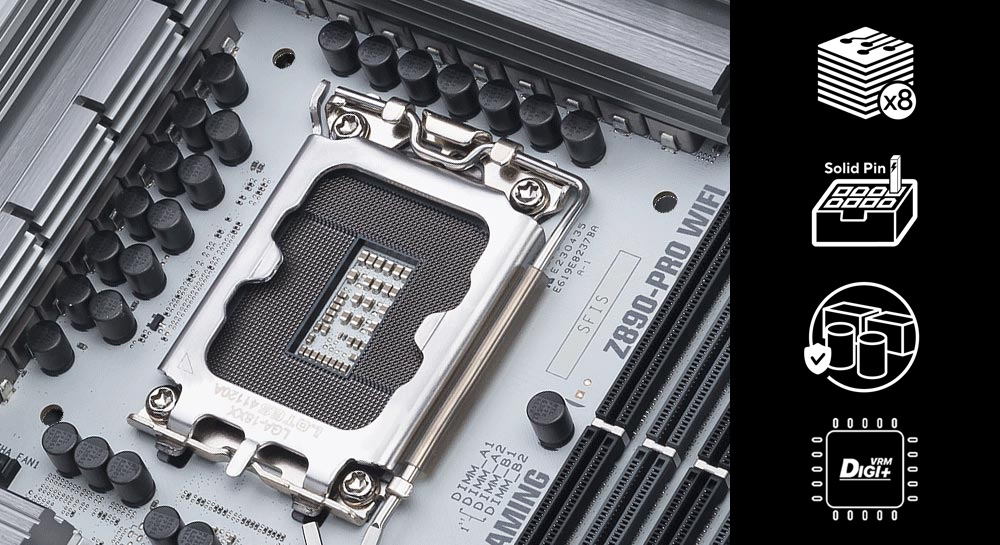 TUF Gaming Z890-Pro WiFi ASUS TUF Gaming Z890-Pro WiFi 9066MHz (OC) DDR5 Soket LGA1851 M.2 HDMI DP ATX Anakart h8