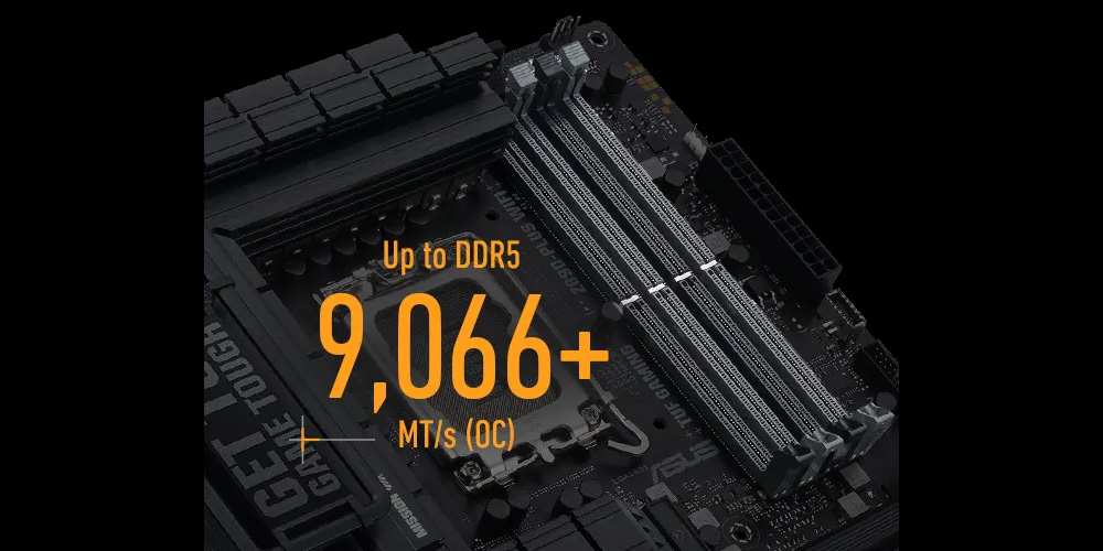 TUF Gaming Z890-Plus WiFi ASUS TUF Gaming Z890-Plus WiFi 9066MHz (OC) DDR5 Soket LGA1851 M.2 HDMI DP ATX Anakart h9