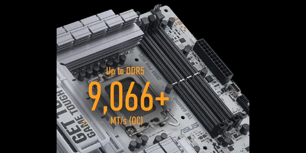 TUF Gaming Z890-Pro WiFi ASUS TUF Gaming Z890-Pro WiFi 9066MHz (OC) DDR5 Soket LGA1851 M.2 HDMI DP ATX Anakart h9