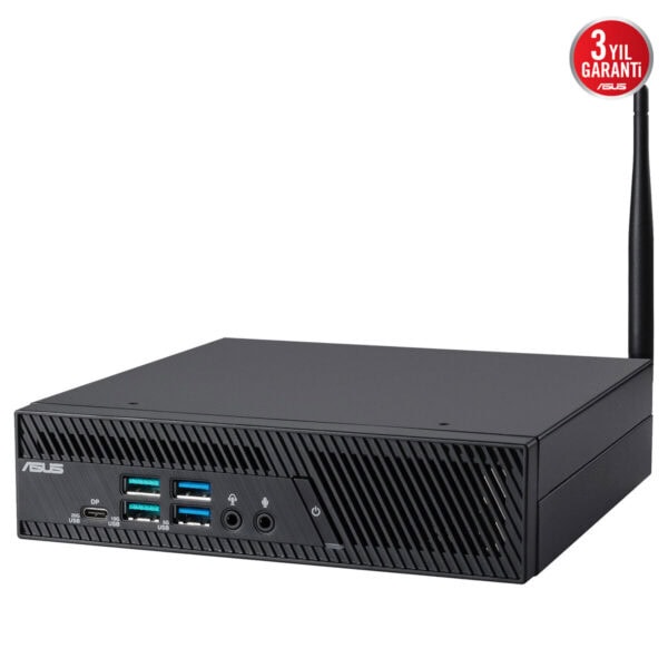 ASUS Mini Bilgisayar PB64-B50060MH, 16GB DDR5 RAM, 256GB SSD, Wi-Fi anteni ve çoklu bağlantı portlarıyla kompakt ve güçlü bilgisayar.