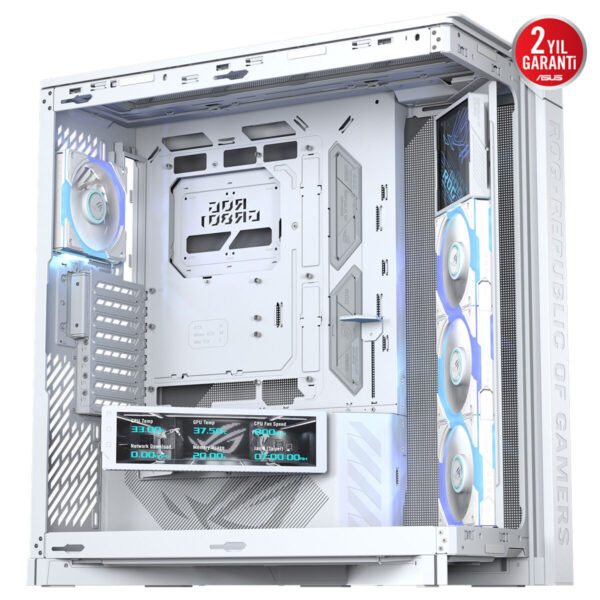 Asus Rog Cronox Gr801 White Edition Argb Panaromik Temperli Cam Lcd Ekranlı Full Tower E Atx Gaming Kasa 11