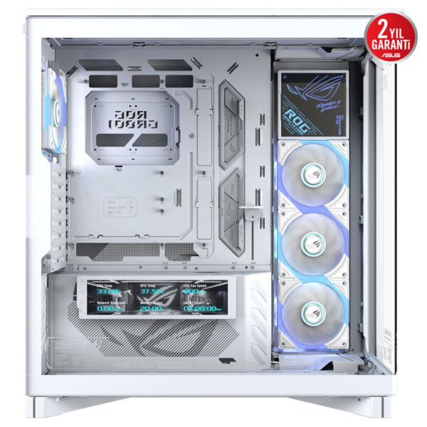 Asus Rog Cronox Gr801 White Edition Argb Panaromik Temperli Cam Lcd Ekranlı Full Tower E Atx Gaming Kasa 9