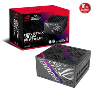 ASUS ROG Strix 1000W Platinum güç kaynağı, yüksek performans ve dayanıklılık sağlayan modüler tasarım ile oyun ve yüksek performans bilgisayarları için ideal.