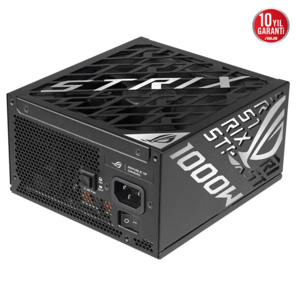 ASUS ROG Strix 1000W Platinum güç kaynağı, yüksek performans ve dayanıklılık sağlayan modüler tasarım.