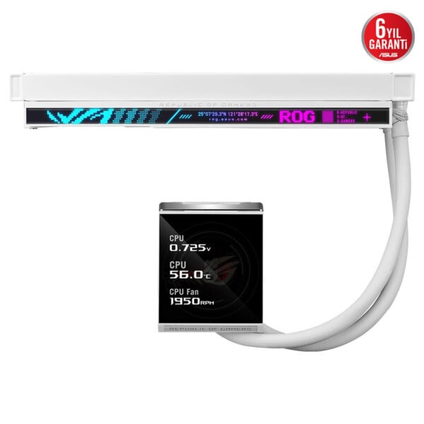 Asus Rog Strix Lc Iv 360 Argb Lcd 360mm Intel Amd Uyumlu Beyaz Sıvı Soğutucu 7