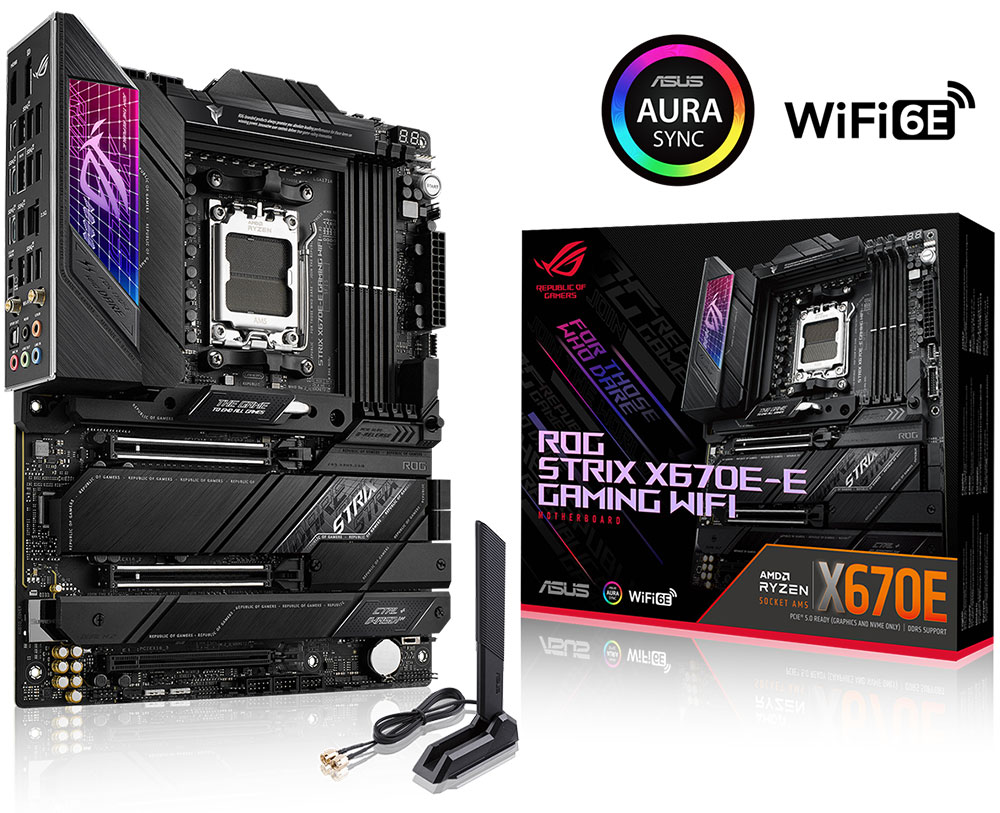 ROG STRIX X670E-E GAMING WIFI Asus ROG Strix X670E-E Gaming WiFi Soket AM5 6400MHz(OC) DDR5 DP HDMI Aura RGB ATX Anakart h1